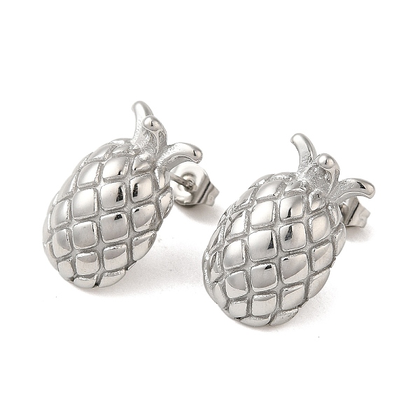 

PandaHall Pineapple 304 Stainless Steel Stud Earrings for Women, Stainless Steel Color, 20x13mm 304 Stainless Steel Pineapple