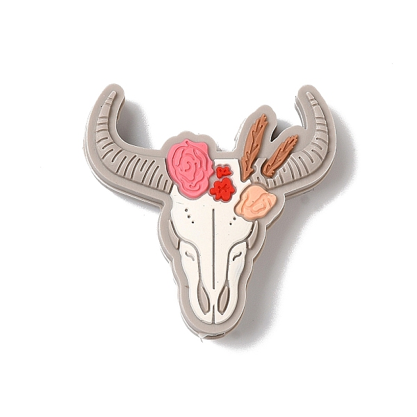 

PandaHall Christmas Theme Silicone Focal Beads, Silicone Teething Beads, Cow Skull, 30x30x8mm, Hole: 3.5mm Silicone Others