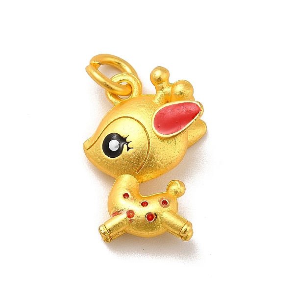 

PandaHall Rack Plating Alloy Enamel Pendants, Cadmium Free & Lead Free, with Jump Ring, Matte Gold Color, Deer, Red, 16.5x12x7mm, Jump Ring...