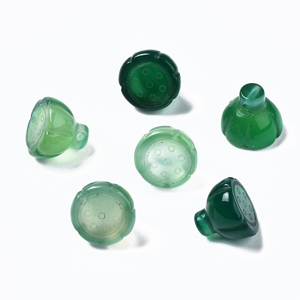 

PandaHall Natural Chalcedony Charms, Dyed, Lotus, Green, 8~10x10mm, Hole: 1mm Chalcedony Others Green