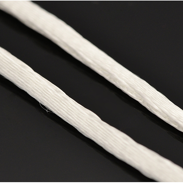 

PandaHall Macrame Rattail Chinese Knot Making Cords Round Nylon Braided String Threads, White, 2mm, about 10.93 yards(10m)/roll Nylon White