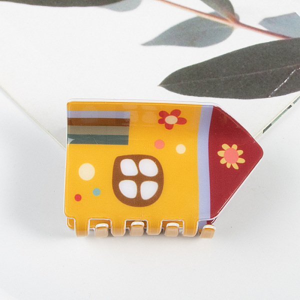 

PandaHall Cartoon House PVC Claw Hair Clips, DIY Hair Accessories, Gold, 47x77x42mm PVC House Gold