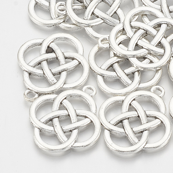 

PandaHall Tibetan Style Alloy Pendants, Chinese Knot, Antique Silver, 30x26x2.5mm, Hole: 2mm Alloy Others