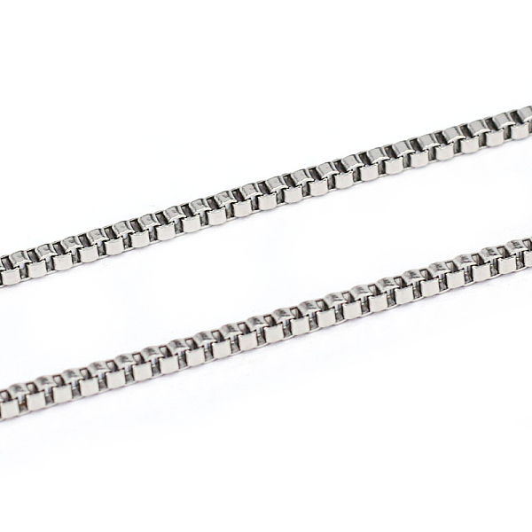 

PandaHall 304 Stainless Steel Box Chains, Unwelded, Stainless Steel Color, 1.4mm 304 Stainless Steel