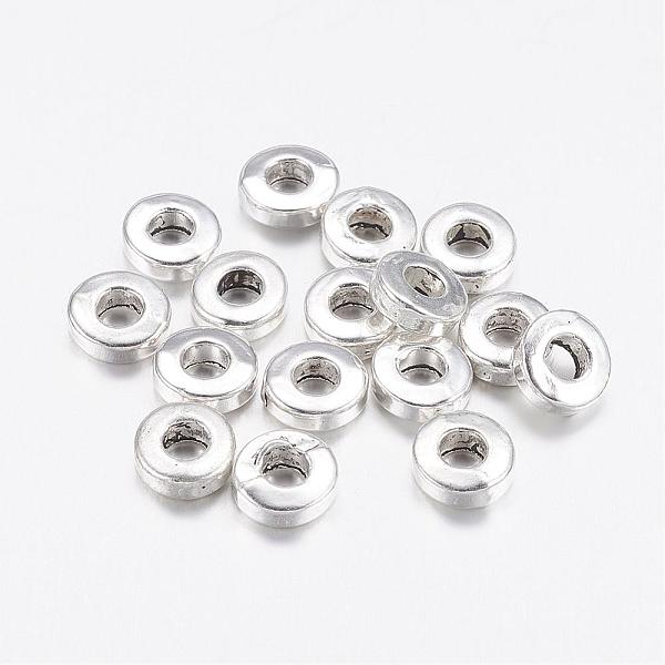 

PandaHall Tibetan Style Spacer Beads, Lead Free & Cadmium Free, Donut, Silver Color Plated, 6x2mm, Hole: 2.5mm Alloy Donut Silver