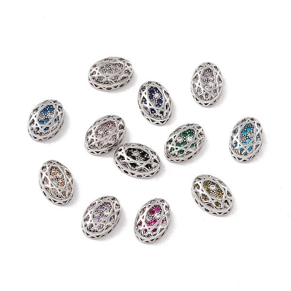 

PandaHall Eco-friendly Brass Micro Pave Cubic Zirconia Multi-strand Links, Rack Plating, Cadmium Free & Lead Free, Oval, Platinum, Mixed..., Multicolor