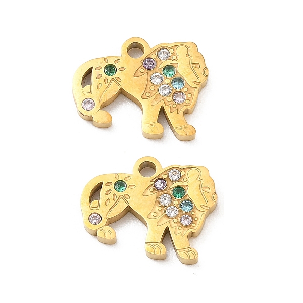 Colgantes de circonitas cúbicas de colores con micropavé de acero inoxidable 304
