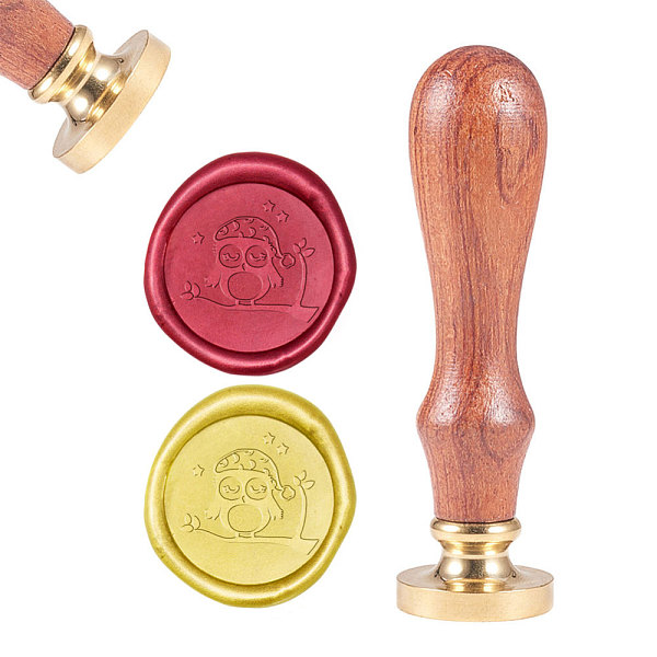 

PandaHall DIY Scrapbook, Brass Wax Seal Stamp and Wood Handle Sets, Owl, Golden, 8.9x2.5cm, Stamps: 25x14.5mm Brass