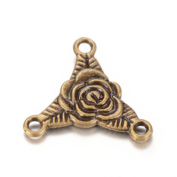 

PandaHall Tibetan Style Alloy Chandelier Component Links, 3 Loop Connectors, Triangle with Flower, Cadmium Free & Nickel Free & Lead Free...