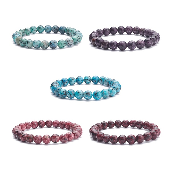 

PandaHall Natural Labradorite Round Beaded Stretch Bracelet, Gemstone Jewelry for Women, Mixed Color, Inner Diameter: 2-1/8 inch(5.3cm)..., Multicolor