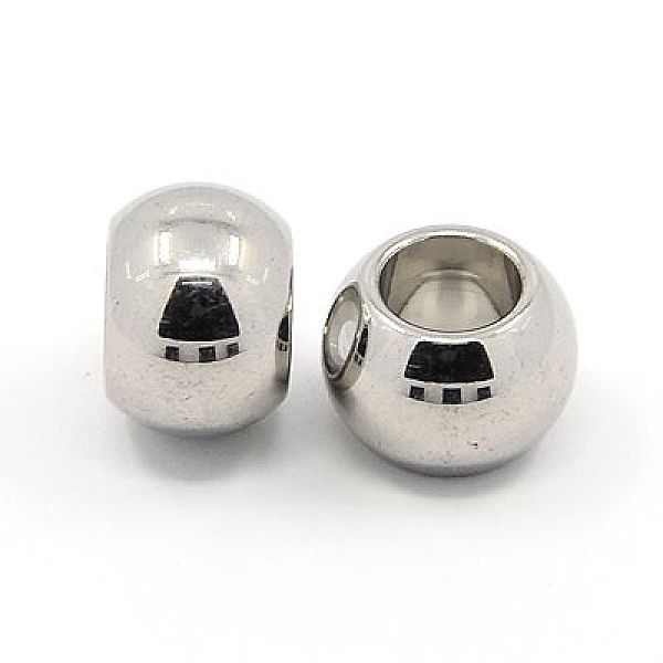 

PandaHall Stainless Steel Color, 12mm, Hole: 6mm 304 Stainless Steel Rondelle