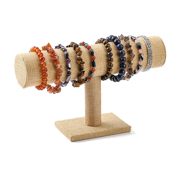 

PandaHall Linen T-Bar Bracelet Display Stands, Linen, 13.7x24x7.1mm Linen Brown
