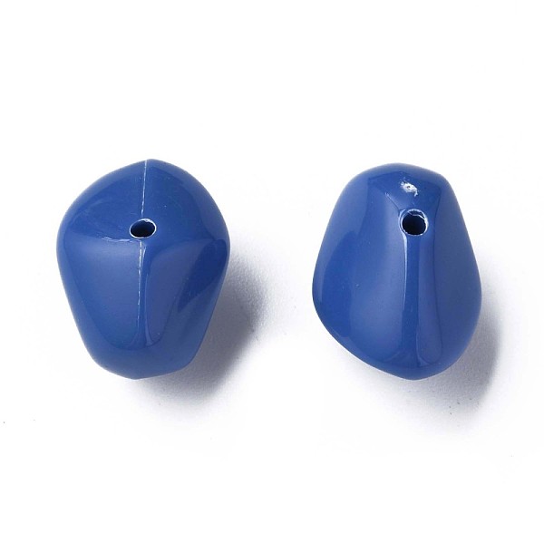 

PandaHall Opaque Acrylic Beads, Nuggets, Royal Blue, 12.5x18x13mm, Hole: 1.6mm, about 360pcs/500g Acrylic Nuggets