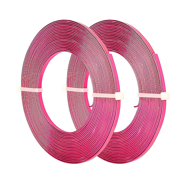 

PandaHall BENECREAT Aluminum Wire, Flat Craft Wire, Bezel Strip Wire for Cabochons Jewelry Making, Camellia, 3x1mm, about 5m/roll Aluminum..., Pink