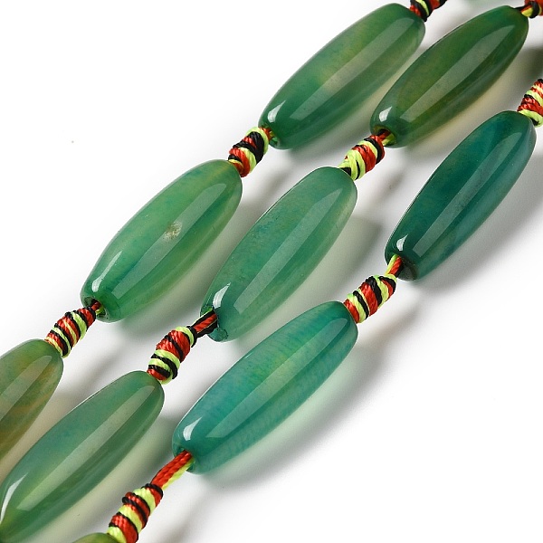 

PandaHall Natural Agate Beads Strands, Dyed & Heated, Rice, Green, 29.5~34x9.5~13.5mm, Hole: 2.5mm, about 10pcs/strand, 16''(41cm) Natural...