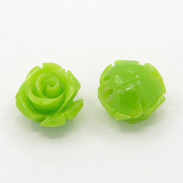 

PandaHall Synthetic Coral 3D Flower Rose Beads, Dyed, Yellow Green, 8x8mm, Hole: 1mm Synthetic Coral Flower Green