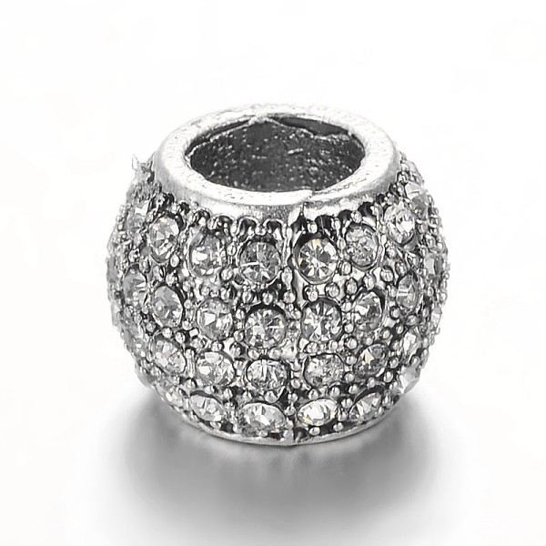 Aleaci�n de plata antigua plateado Diamante de imitaci�n abalorios europeas