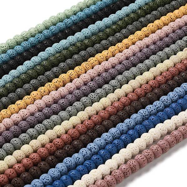 

PandaHall Natural Lava Rock Dyed Beads Strands, Rondelle, Mixed Color, 8x5~6mm, Hole: 1.6mm, about 65~66pcs/strand, 15.75''(40~40.5cm) Lava..., Multicolor