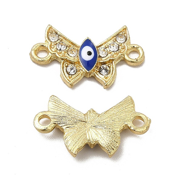 

PandaHall Alloy Enamel Connector Charms, with Crystal Rhinestone, Butterfly Links with Blue Evil Eye, Golden, 12.5x21.5x2.5mm, Hole: 2mm..., Clear