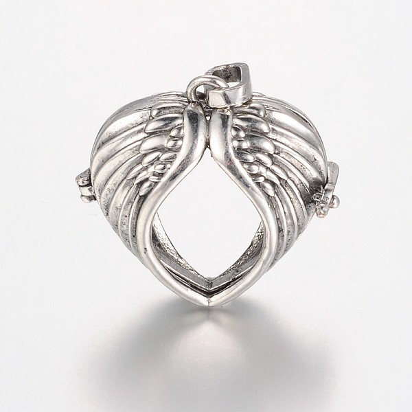 

PandaHall Eco-Friendly Rack Plating Brass Hollow Heart Cage Pendants, Cadmium Free & Lead Free, Antique Silver, 31x32x15mm, Hole: 9x4mm...