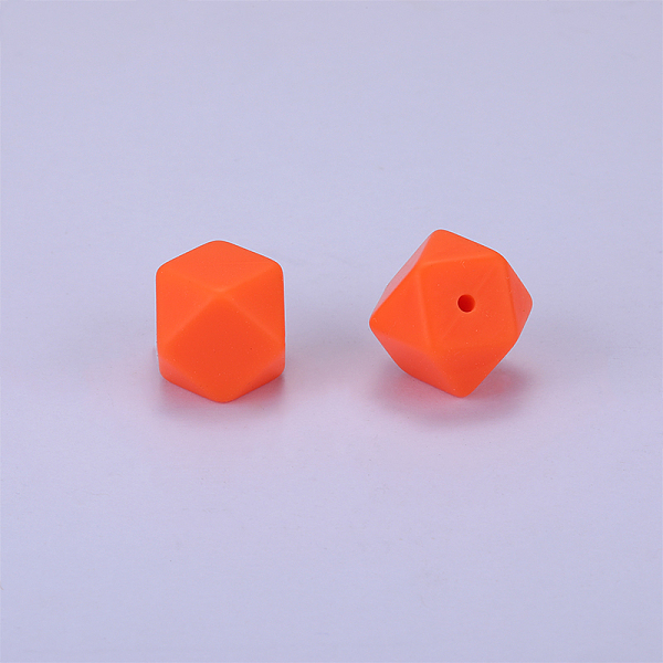 

PandaHall Hexagonal Silicone Beads, Chewing Beads For Teethers, DIY Nursing Necklaces Making, Dark Orange, 23x17.5x23mm, Hole: 2.5mm...