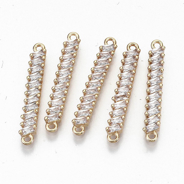 

PandaHall Brass Micro Pave Cubic Zirconia Links Connectors, Light Gold, Long-Lasting Plated, Cadmium Free & Lead Free, Clear, 25.5x4x3mm...