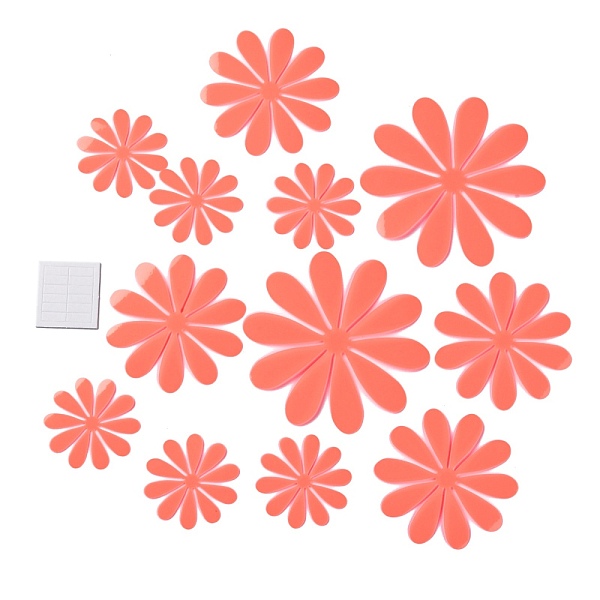 

PandaHall 3D Plastic Luminous Wall Stickers, with Adhesive Tape, for Home Living Room Bedroom Wall Decorations, Flower, Tomato, 50~100x0.2mm..., Red