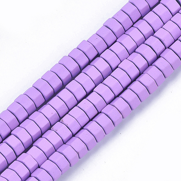 

PandaHall Spray Painted Non-magnetic Synthetic Hematite Beads Strands, Matte Style, Hexagon, Violet, 3x6x5mm, Hole: 0.7mm, about..., Purple