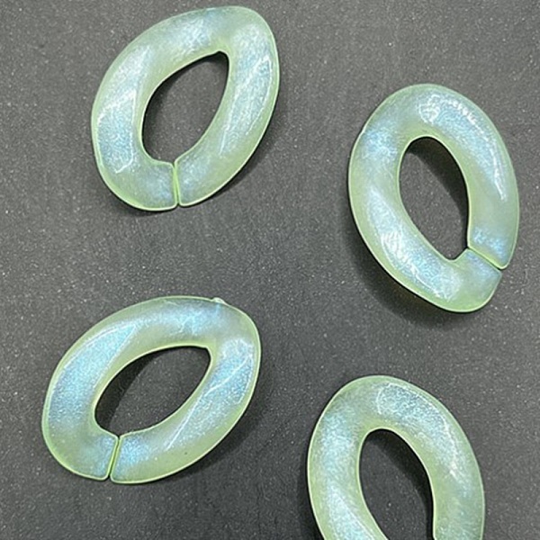 

PandaHall Acrylic Luminous Linking Rings, Glow in the Dark Quick Link Connector, Twisted Oval, for Curban Chain Making, Pale Green, 24x17mm...