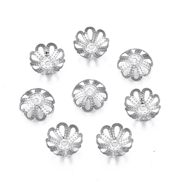 

PandaHall 304 Stainless Steel Bead Caps, Multi-Petal, Flower, Stainless Steel Color, 10x3mm, Hole: 1.2mm 304 Stainless Steel