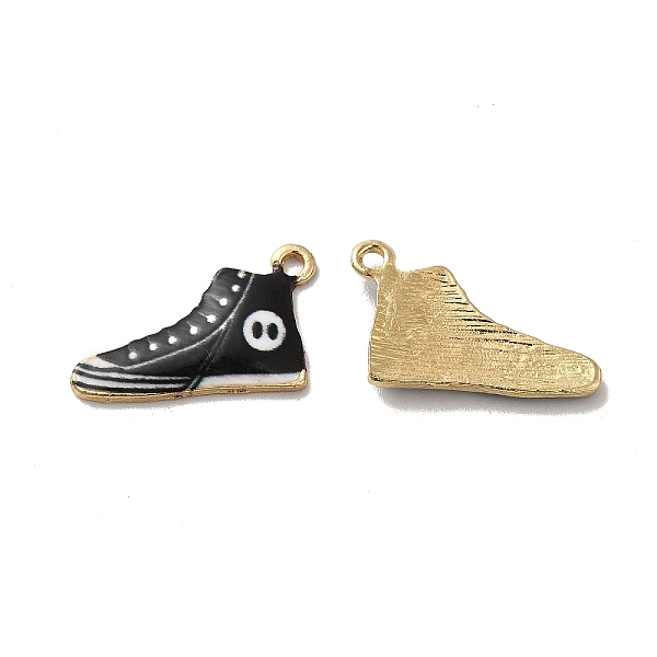 

PandaHall Alloy Enamel Pendants, Golden, Shoes Charm, Black, 12.5x20x2mm, Hole: 1.4mm Alloy+Enamel Shoes Black
