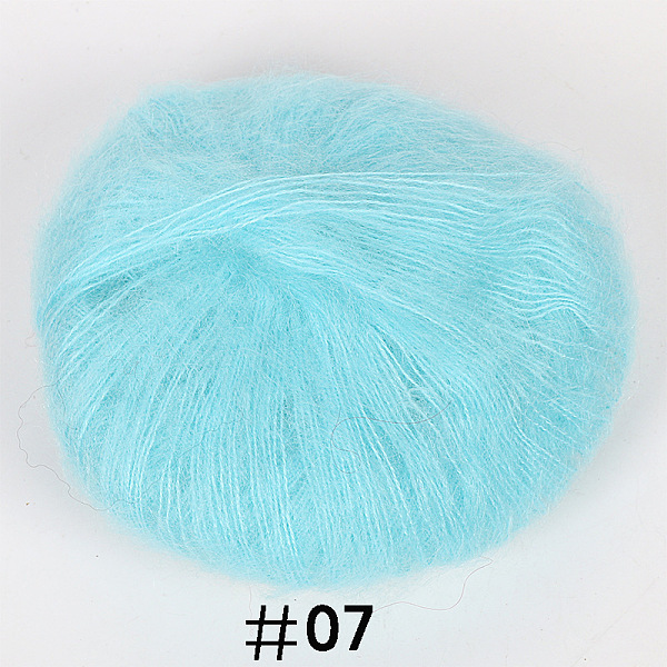 

PandaHall 25g Angora Mohair Wool Knitting Yarn, for Shawl Scarf Doll Crochet Supplies, Pale Turquoise, 1mm Angora