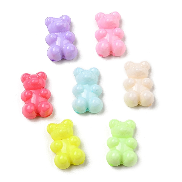

PandaHall Opaque Acrylic Beads, Bear, Mixed Color, 18.5x12x7.5mm, Hole: 1.6mm, 500pcs/500g Acrylic Bear Multicolor
