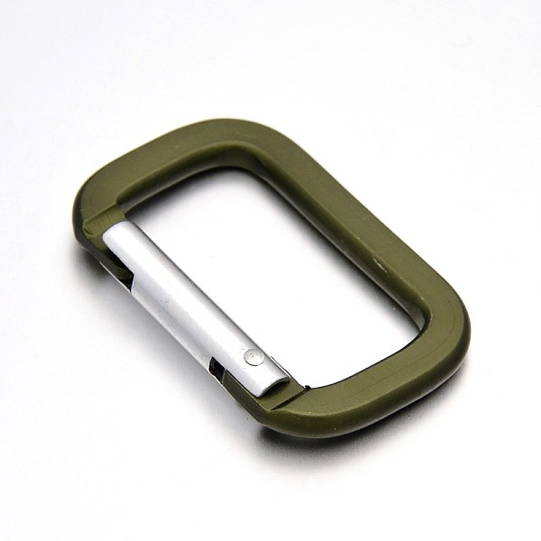 

PandaHall Square Aluminum Rock Climbing Carabiners, Key Clasps, Dark Olive Green, 53x34x7mm Aluminum Green