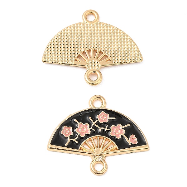 

PandaHall Alloy Enamel Connector Charms, Handheld Fan Links, Cadmium Free & Nickel Free & Lead Free, Golden, Black, 19.5x24x1.5mm, Hole...
