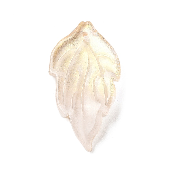 

PandaHall Two Tone Glass Pendants, Giant leaf Charms, Moccasin, 30x16x3mm, Hole: 1.2mm Glass Leaf Orange
