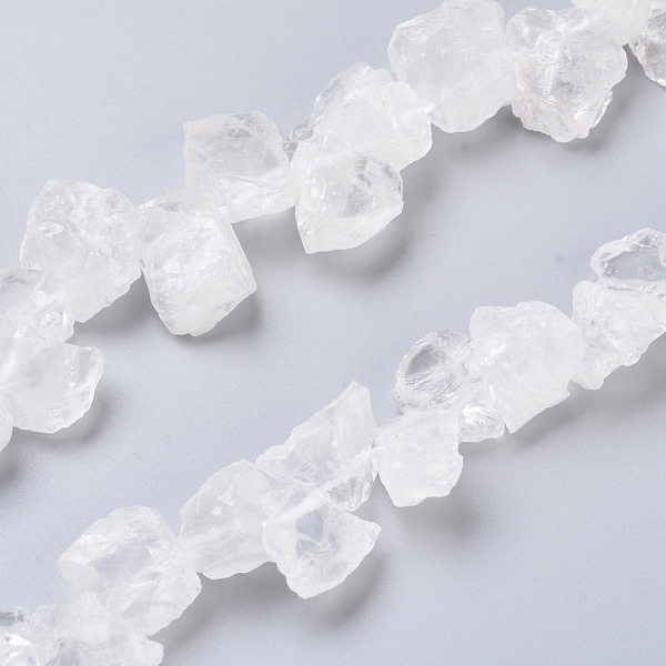 

PandaHall Natural Quartz Crystal Beads Strands, Top Drilled Beads, Rough Raw Stone, Nuggets, 7~15x12~22x5~13mm, Hole: 1.2mm, about...