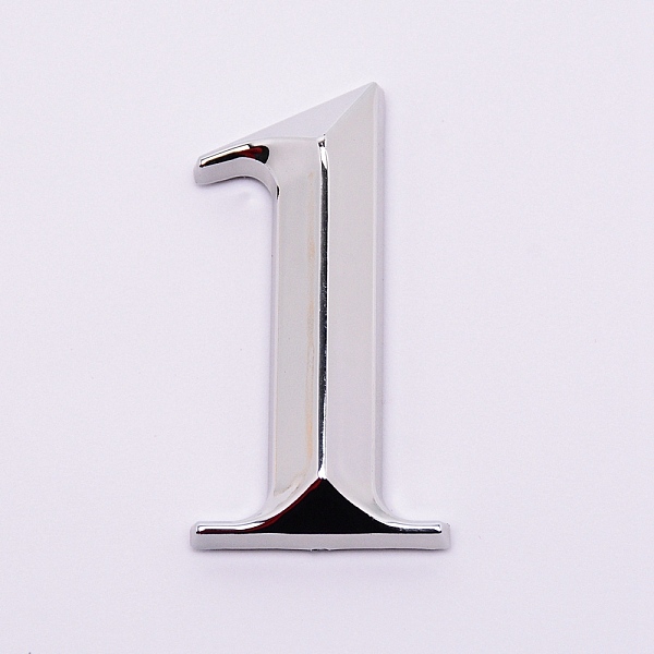 

PandaHall Plastic & PVC Number Sign Labels, Silver, Num.1, 1: 50x25x8mm Plastic Silver