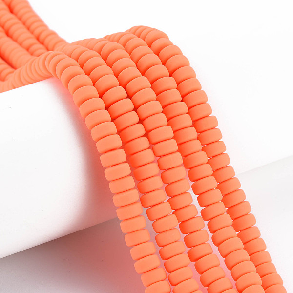 

PandaHall Handmade Polymer Clay Beads Strands, for DIY Jewelry Crafts Supplies, Flat Round, Light Salmon, 6~7x3mm, Hole: 1.5mm, about...