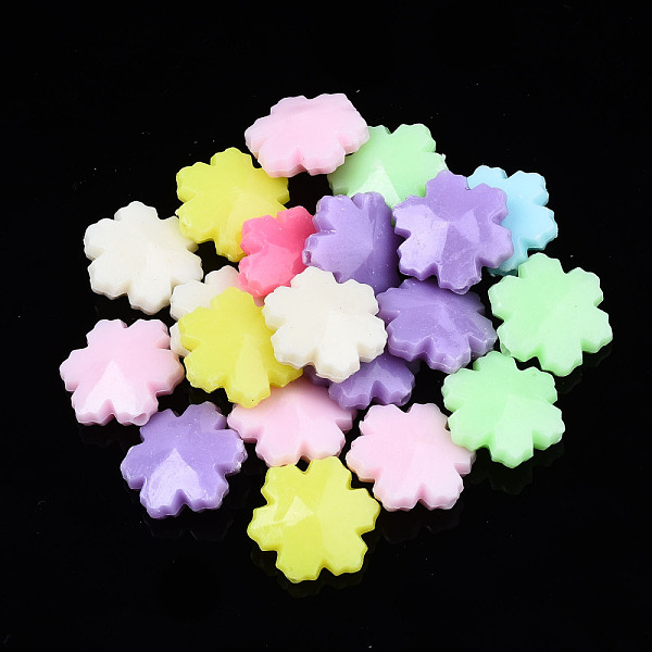 

PandaHall Opaque Acrylic Beads, Snow, Mixed Color, 15x14x6mm, Hole: 1.5mm, about 900pcs/500g Acrylic Snowflake Multicolor
