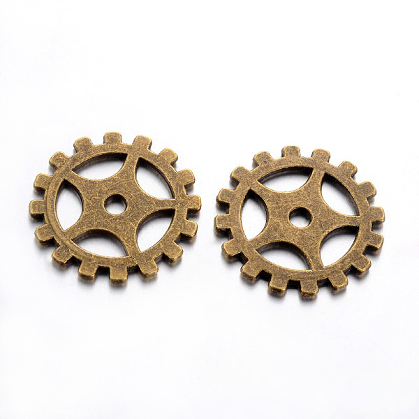 

PandaHall Tibetan Style Alloy Gear Pendants, Steampunk Charms, Cadmium Free & Nickel Free & Lead Free, Antique Bronze, 19x1mm, Hole: 2.5mm...