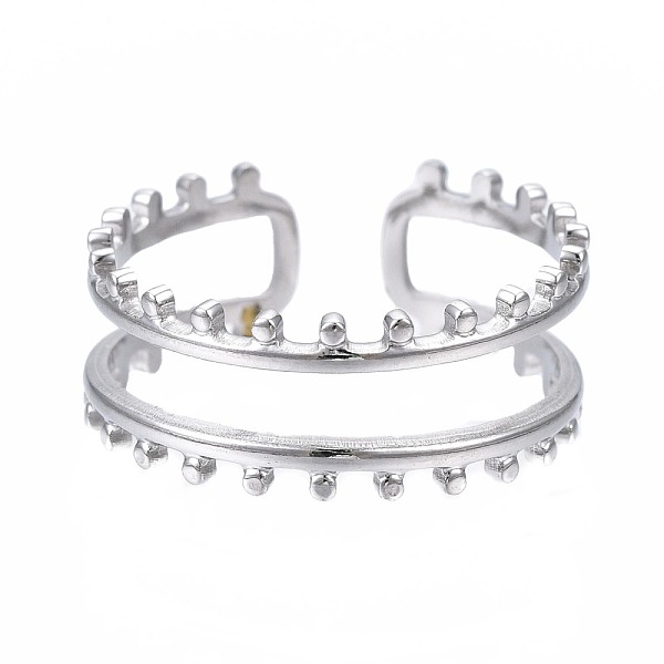 

PandaHall 304 Stainless Steel Double Line Open Cuff Ring, Chunky Hollow Ring for Women, Stainless Steel Color, US Size 6 3/4(17.1mm) 304...