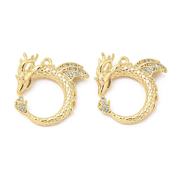 

PandaHall Brass Micro Pave Clear Cubic Zirconia Pendants, Dragon Charms, Real 18K Gold Plated, 18x19x2.5mm, Hole: 1mm Brass+Cubic Zirconia...