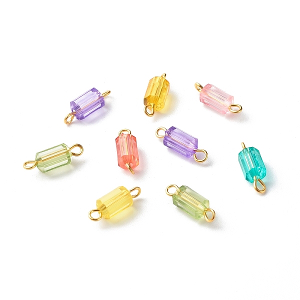 

PandaHall Transparent Acrylic Beads Link, Faceted, with Golden Iron Findings, Polygon, Mixed Color, 15x5mm, Hole: 2mm Acrylic Polygon..., Multicolor