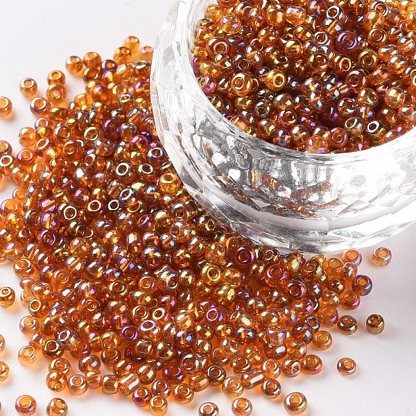 

PandaHall 12/0 Round Glass Seed Beads, Transparent Colours Rainbow, Round Hole, Dark Goldenrod, 12/0, 2mm, Hole: 1mm, about 3333pcs/50g...
