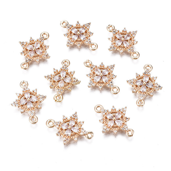 

PandaHall Brass Micro Pave Clear Cubic Zirconia Links Connectors, Long-Lasting Plated, Cadmium Free & Lead Free, Flower, Light Gold...