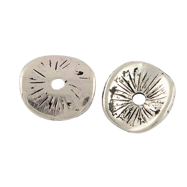 

PandaHall Antique Silver Tibetan Style Spacer Beads, Lead Free, Twist Flat Round, 9x1mm, Hole: 1mm Alloy Flat Round