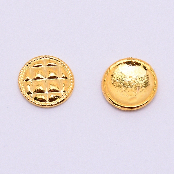 

PandaHall Alloy Cabochons, Nail Art Studs, Nail Art Decoration Accessories for Women, Flat Round with Grid, Golden, 7.5x1mm, 100pcs/bag...