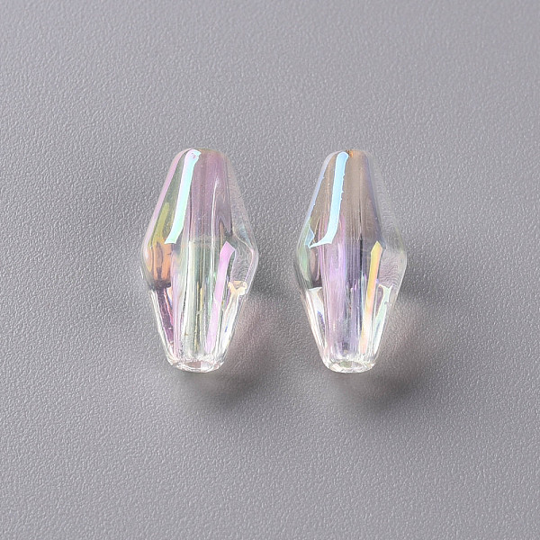 

PandaHall Transparent Acrylic Beads, AB Color Plated, Bicone, Clear AB, 14.5x7.5mm, Hole: 2mm Acrylic Bicone White