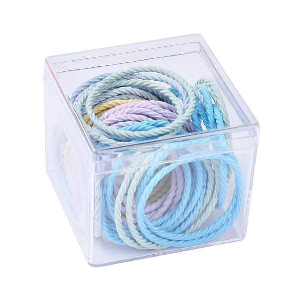 

PandaHall Rubber Elastic Hair Band, Mixed Color, 2mm, Inner Diameter: 43x36mm, 50pcs/box Synthetic Rubber Multicolor